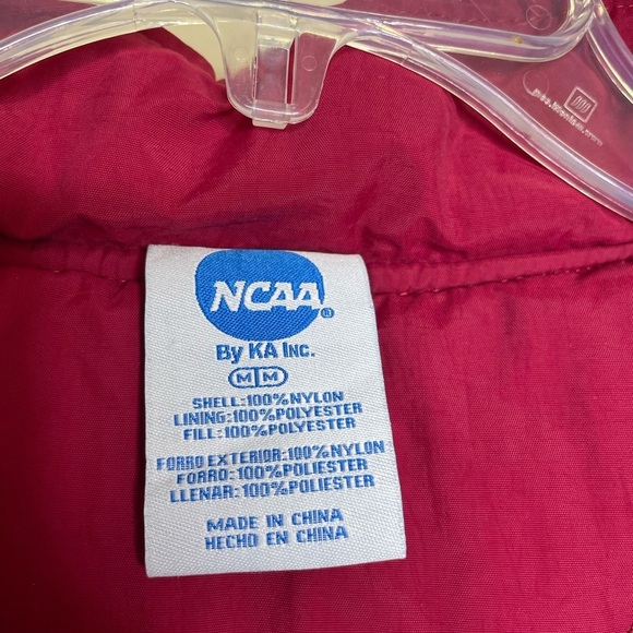 Arkansas Razorbacks NCAA Red White Nylon Quilted Jacket Size Medium - Picture 4 of 7